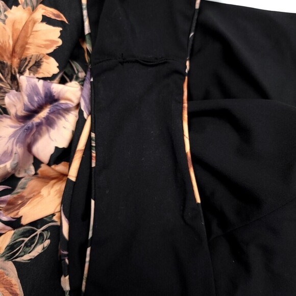 LSPACE Topanga Lace Up One-Piece Swimsuit in Forget Me Not Black Floral Print 12 - Picture 11 of 12